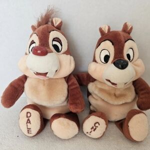 Disney Chip & Dale Beanie Plush 10" Walt Disney World 2004 Vintage